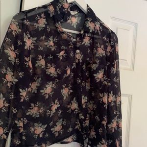 sheer floral blouse